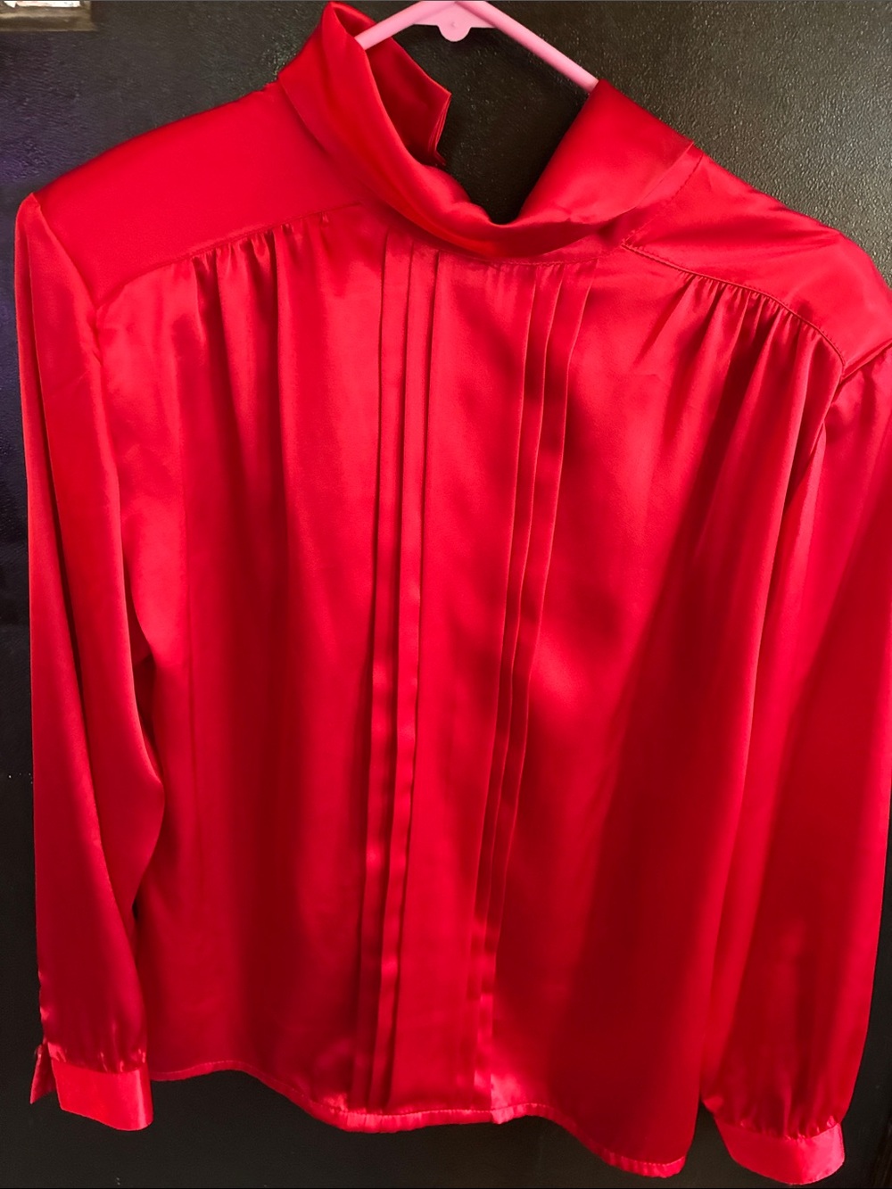 Vintage red satin top 12